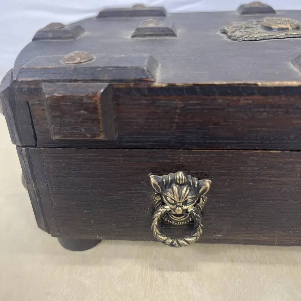 Vintage S. Sper Bijou Valet Jewelry Box Wooden Red Interior